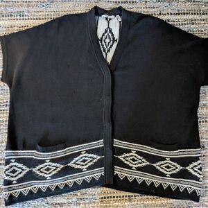 Cashmere Merino Wool Cardigan Poncho Beach Festival Coastal Southwest OSFM